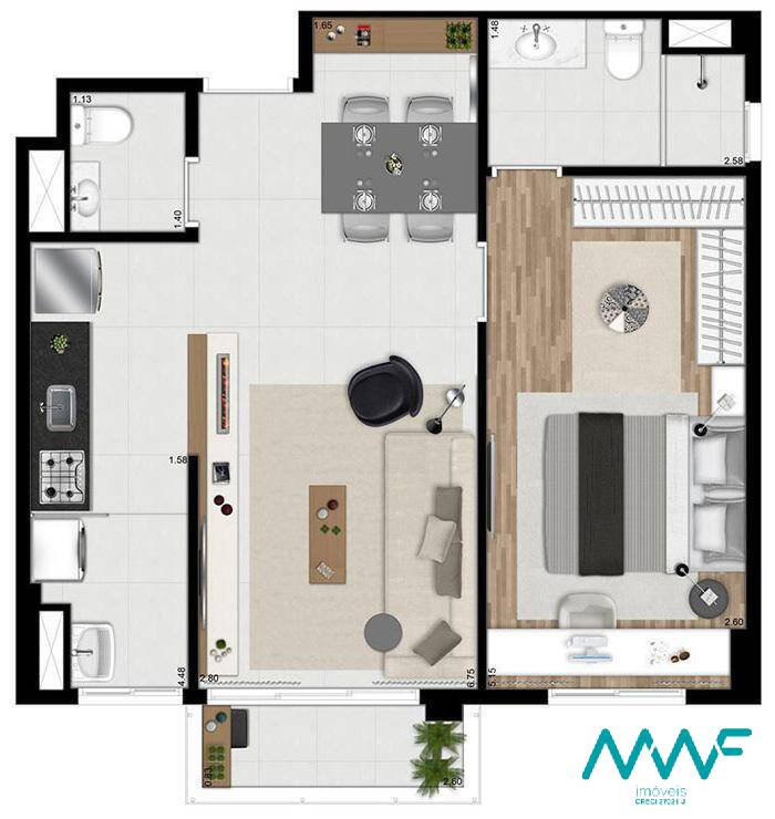 Apartamento, 1 quarto, 49 m² - Foto 5